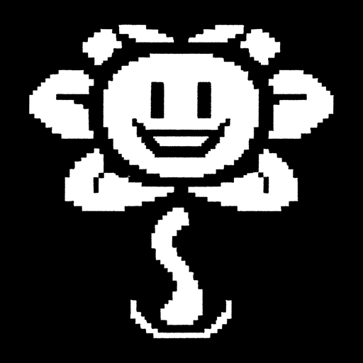 undertale oyunundaki flowey karakterini yap.
In-Game asset.  2d.  High contrast.  No shadows