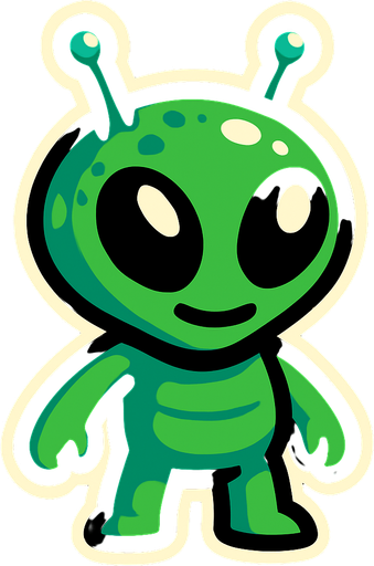 uzaylı.
In-Game asset.  2d.  High contrast.  No shadows