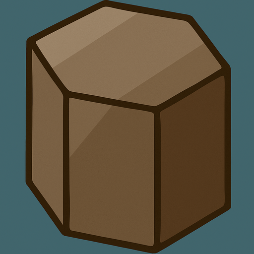 Una pieza en forma de prisma hexagonal de metal