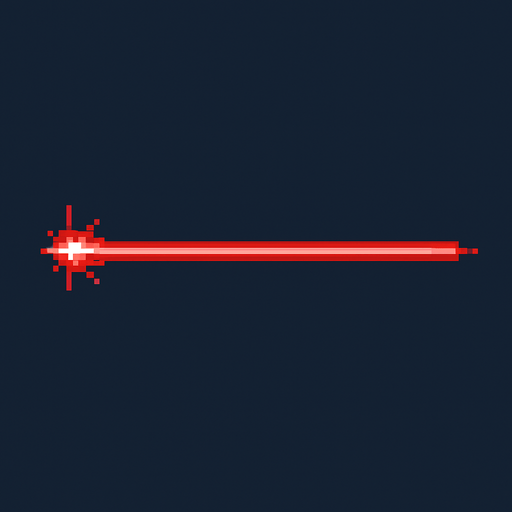 Pixel art high quality red laser beam 2d.
In-Game asset.  2d.  High contrast.  No shadows