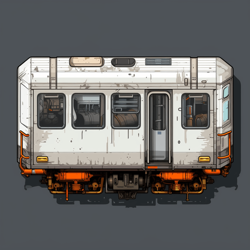 Single train car. Topdown view. Subway surfers. 2d.
Game Texture. In-Game asset. 2d. Pixelart. White background. Blank background. Low detail. High contrast.