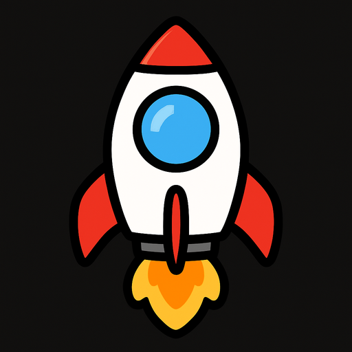 rocket.
In-Game asset.  2d.  High contrast.  No shadows