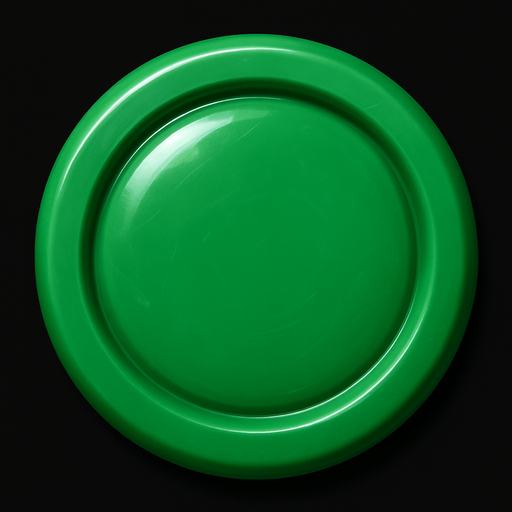 Circle realistic plastic green.
In-Game asset.  2d.  High contrast.  No shadows