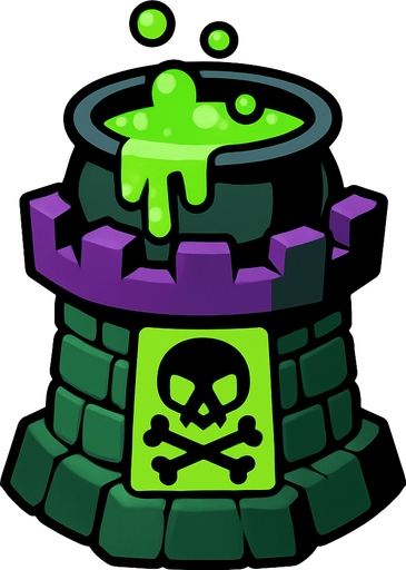 poisonTowerAsset.
In-Game asset.  2d.  High contrast.  No shadows