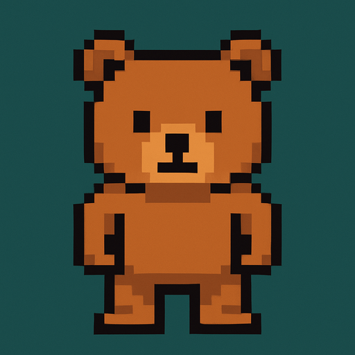 Bear pixel.
In-Game asset.  2d.  High contrast.  No shadows