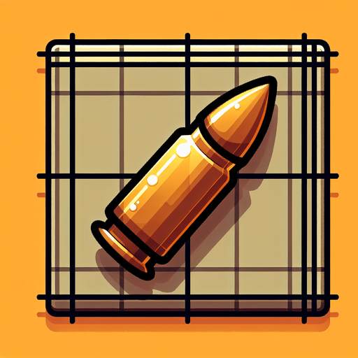 Bullet.
Single Game Texture.  In-Game asset.  2d.  Blank background.  High contrast.  No shadows