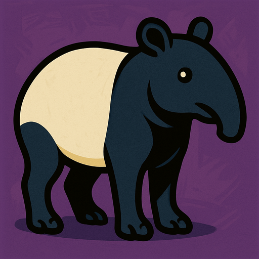 tapir.
In-Game asset.  2d.  High contrast.  No shadows