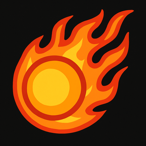 Alev topu.
In-Game asset.  2d.  High contrast.  No shadows