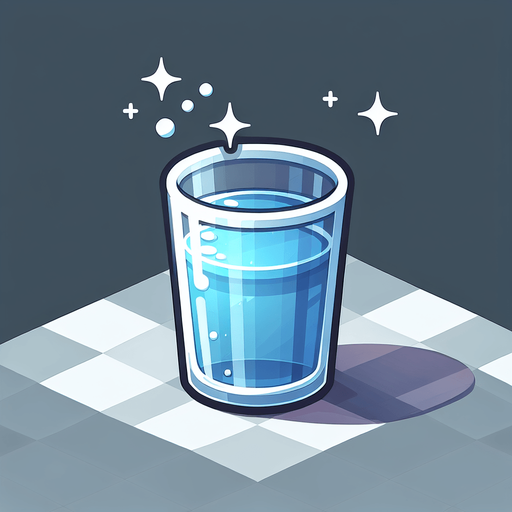 water glass.
Single Game Texture. In-Game asset. 2d. Blank background. High contrast. No shadows.