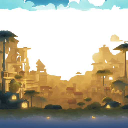 Same image but in a non-blurry, crisp game background illustration style.