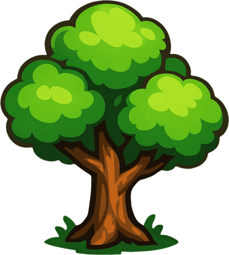 Tree.
In-Game asset.  2d.  High contrast.  No shadows