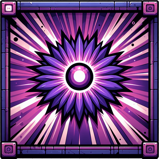 cartoon purple rays background.
Single Game Texture. In-Game asset. 2d. Blank background. High contrast. No shadows.