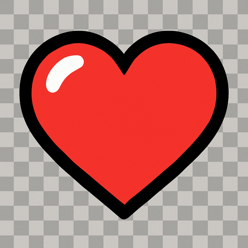 Heart.
In-Game asset.  2d.  High contrast.  No shadows