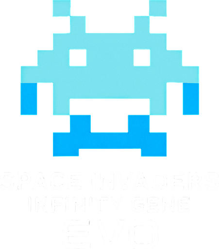 Make me a Spacelnvaders InfinityGene EVO character.
In-Game asset.  2d.  High contrast.  No shadows