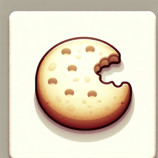 A delicious plain vanilla cookie, where three bites have been taken. Single Game Texture. In-Game asset. 2d. Blank background. High contrast. No shadows.