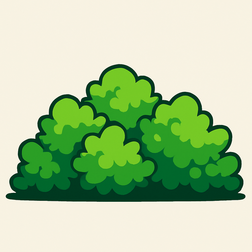2d side scroller anime green bushs asset.
In-Game asset.  2d.  High contrast.  No shadows