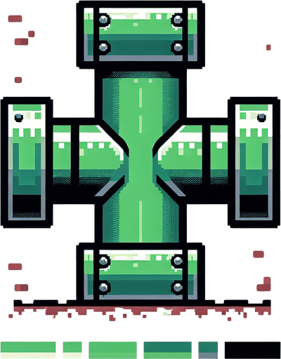 Mario pipe up and down side.
Single Game Texture. In-Game asset. 2d. Blank background. High contrast. No shadows.