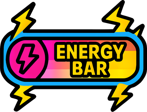 Barra de energía llamativa.
In-Game asset.  2d.  High contrast.  No shadows