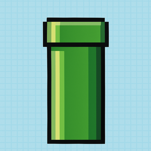 pixel art 2d flappy bird borusu.
In-Game asset.  2d.  High contrast.  No shadows