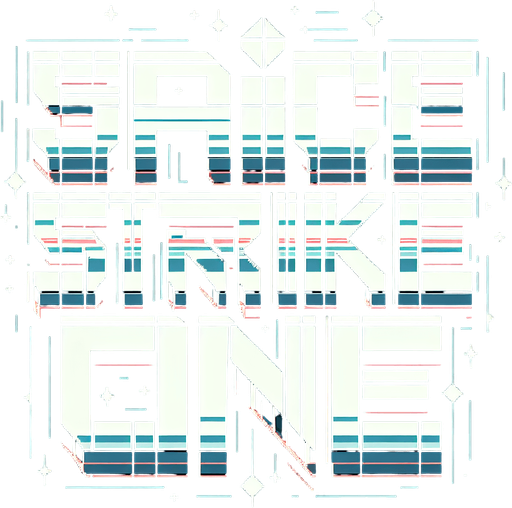 Simple "SPACE STRIKE ONE" text..
Electronic style. no background
