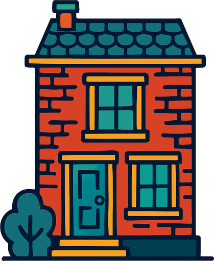 town house.
In-Game asset.  2d.  High contrast.  No shadows