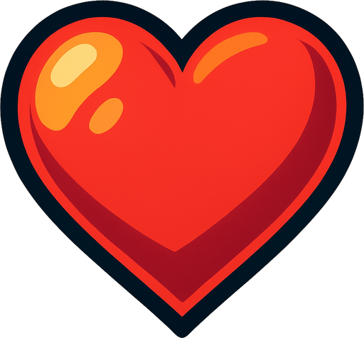 Heart.
In-Game asset.  High contrast.  No shadows
