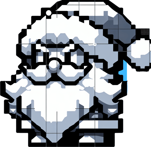 Санта Single Game Texture. In-Game asset. 2d. Blank background. High contrast. No shadows.