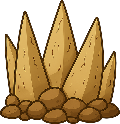 pincho roca pvz. No background. Transparent background. Blank background. No shadows. 2d. In-Game asset. flat