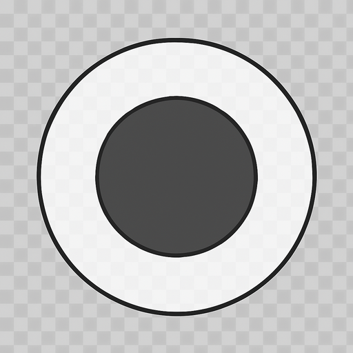 Círculo grande con transparencia, dentro un círculo pequeño gris.
In-Game asset.  2d.  High contrast.  No shadows