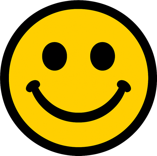 happy face.
In-Game asset.  2d.  High contrast.  No shadows. happy face