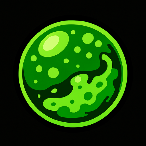 green poison ball.
In-Game asset.  2d.  High contrast.  No shadows