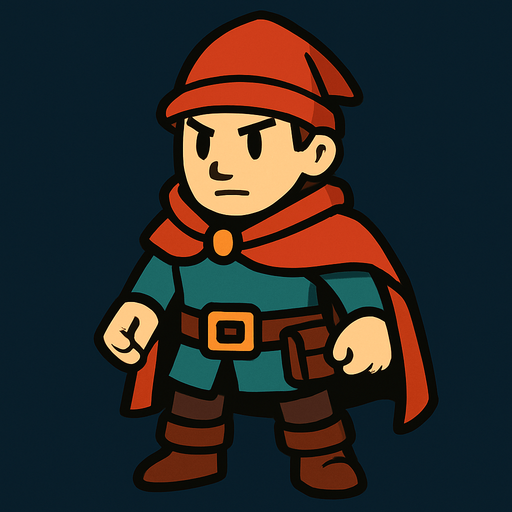 add dungeon hero with no sword.
In-Game asset.  2d.  High contrast.  No shadows
