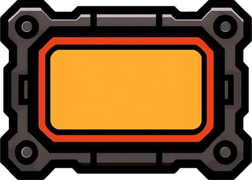 boton con contorno mecanico.
In-Game asset.  2d.  High contrast.  No shadows