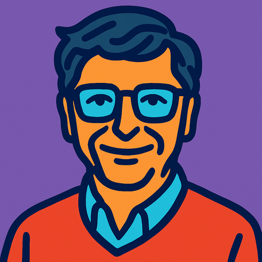Bill Gates.
In-Game asset.  2d.  High contrast.  No shadows