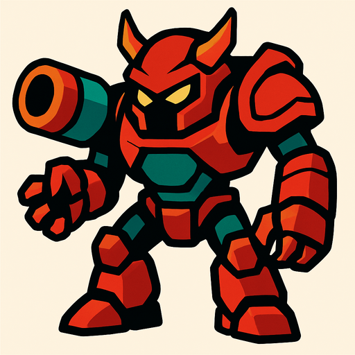 robot enemy.
In-Game asset.  2d.  High contrast.  No shadows