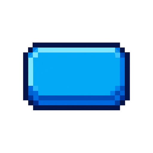 boton azul de pixeles.
In-Game asset.  2d.  High contrast.  No shadows