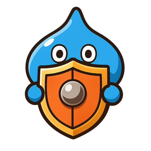 picture of a cute enemy slime monster wearing a shield infront of its face inspired by dragon quest and ragnarok online.
In-Game asset.  2d.  High contrast.  No shadows