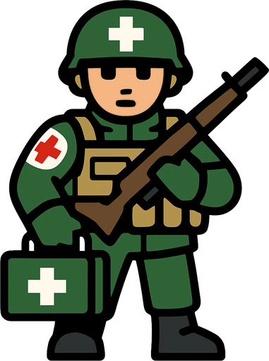 Medic Soldier.
In-Game asset.  2d.  High contrast.  No shadows