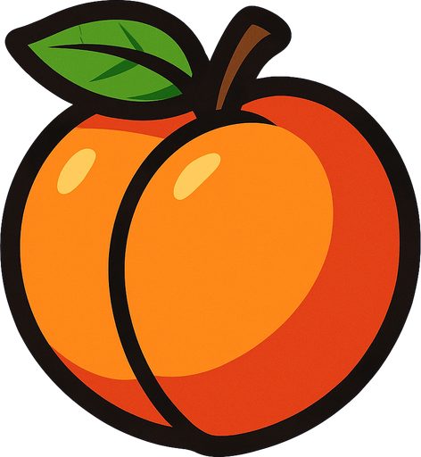an peach.
In-Game asset.  2d.  High contrast.  No shadows