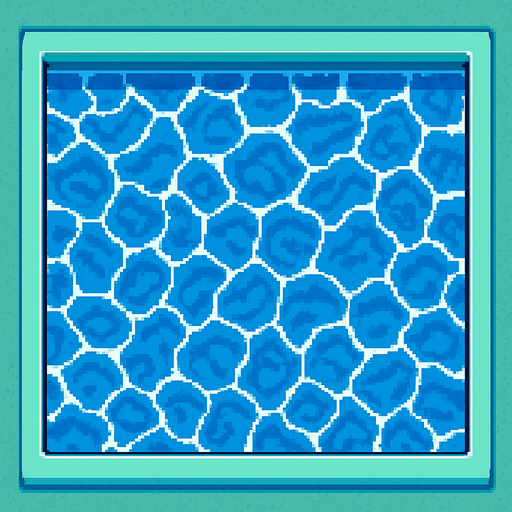 Dame una piscina, solo el afua con estilo 16 bits.
In-Game asset.  2d.  High contrast.  No shadows