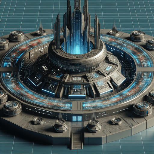 a high tech alien command base.
Single Game Texture.  In-Game asset.  2d.  Blank background.  High contrast.  No shadows