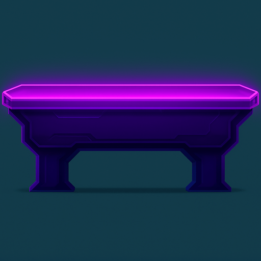 Neon cyberpunk futuristic glowing side-view 2d platformer style platform flat top
