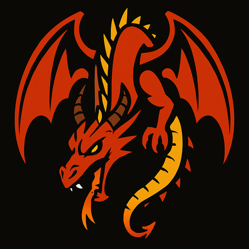 Yüzü Aşağı doğru duran 2d ejderha.
In-Game asset.  2d.  High contrast.  No shadows