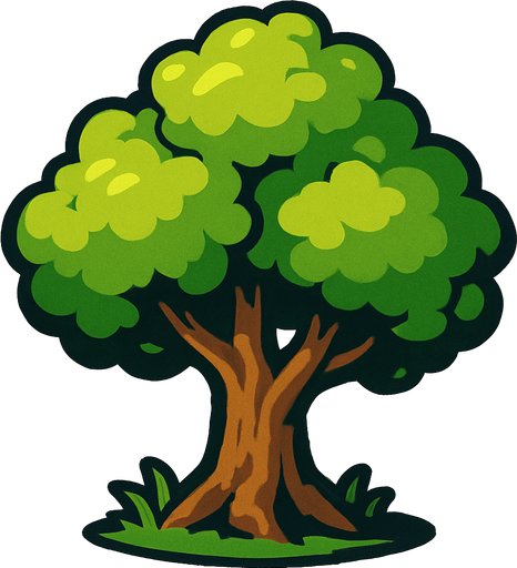 tree.
In-Game asset.  2d.  High contrast.  No shadows