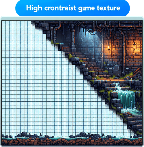 Sewer.
Single Game Texture.  In-Game asset.  Blank background.  High contrast.  No shadows