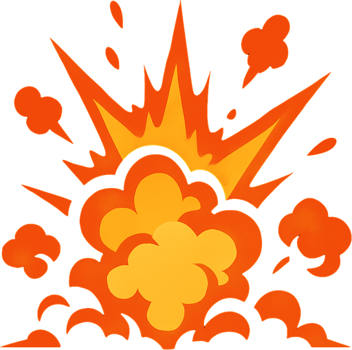 Explosion.
In-Game asset.  2d.  High contrast.  No shadows
