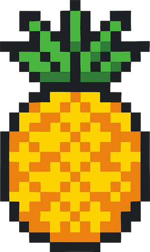 8 bit pineapple.
In-Game asset.  2d.  High contrast.  No shadows