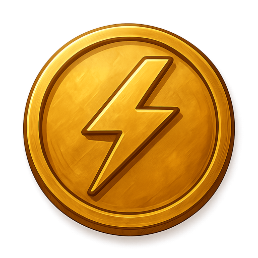 Golden coin with volt