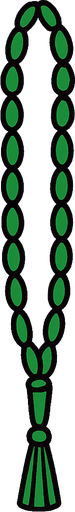 thin upward long muslim prayer beads.
In-Game asset.  2d.  High contrast.  No shadows