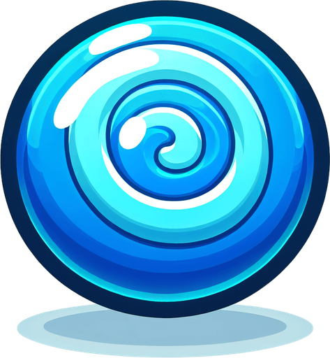 Vibrant blue circle cartoon candy.
Game asset. 2d. Blank background. High contrast. No shadows.